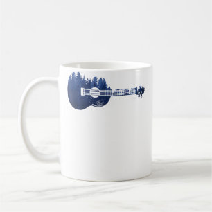 Mug Guitare Ukulele Forêt Silhouette Paysage Arbres M