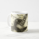 Mug Guitare vintage et microphone (Devant gauche)