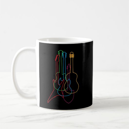 Mug Guitares Colorées Électriques Acoustiques Classiqu (Gauche)