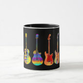 Mug Guitares colorées en noir (Centre)