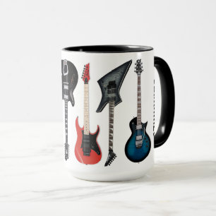 Mug Guitares Électriques Personnalisées Blanches
