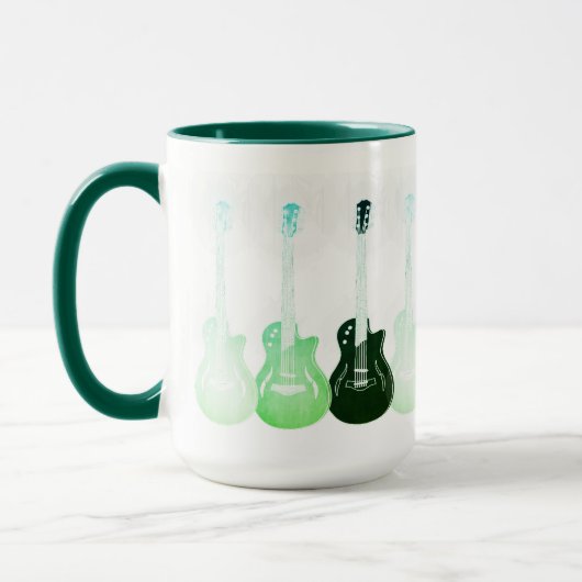 Mug Guitares électriques pop art vert (Gauche)