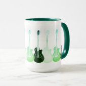 Mug Guitares électriques pop art vert (Devant droit)