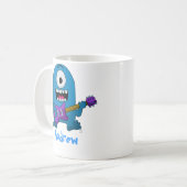 Mug Guitariste bleu mignon de monstre (Devant gauche)
