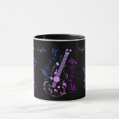 Mug Guitariste Guitare Lecteur Musique violet Nom noir (Centre)