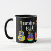 Mug Guitaristes Rock Guitares colorées (Gauche)