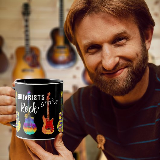 Mug Guitaristes Rock Guitares colorées