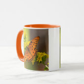Mug Gulf Fritillary aka Passion Butterfly on Goldenrod (Devant gauche)