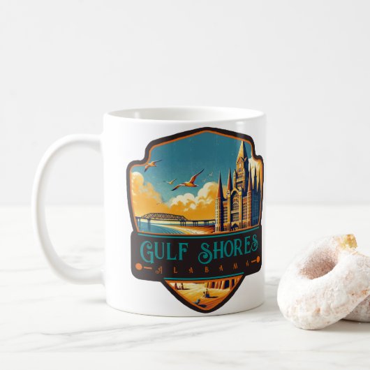 Mug Gulf Shores, Alabama | Vintage (Avec donut)