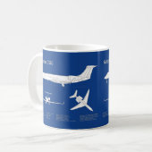 Mug Gulfstream G500 - Plan directeur de l'avion ABD (Devant gauche)