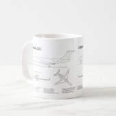 Mug Gulfstream G500 - Plan directeur de l'avion BD (Devant gauche)
