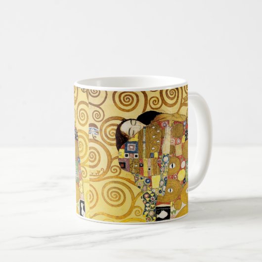 Mug Gustav Klimt , “ The hug ” コーヒーマグカップ (Devant droit)