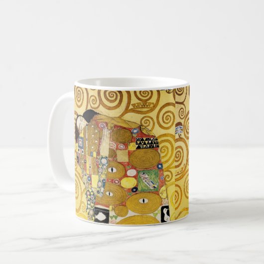 Mug Gustav Klimt , “ The hug ” コーヒーマグカップ (Devant gauche)
