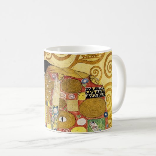 Mug Gustav Klimt , “ The hug ” コーヒーマグカップ (Devant droit)