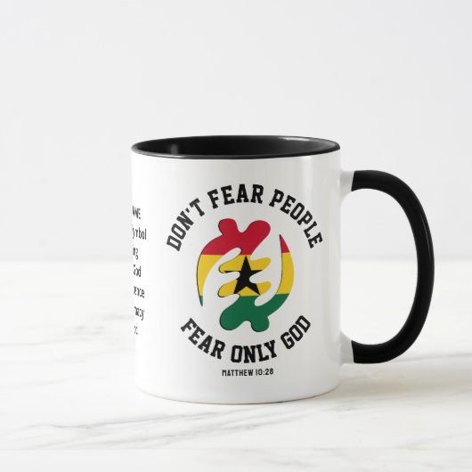 Mug Gye Nyame Adinkra CRAINTE SEULEMENT DIEU Christian (Droite)