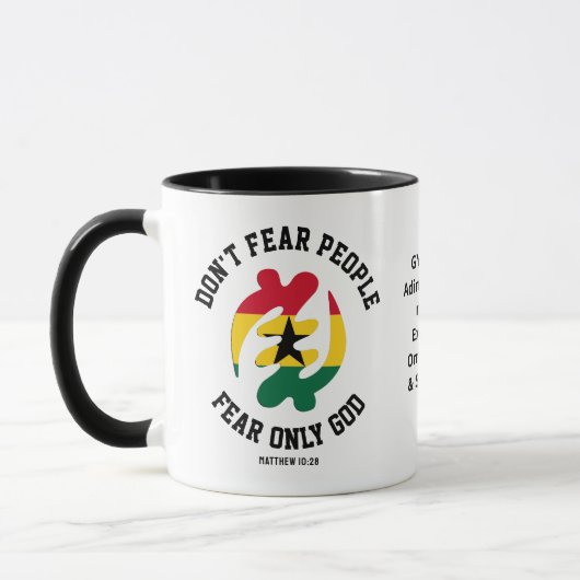 Mug Gye Nyame Adinkra CRAINTE SEULEMENT DIEU Christian (Gauche)
