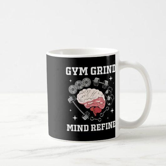 Mug Gym Grind Mind Refined Bodybuilding Funny Gym Rat  (Droite)
