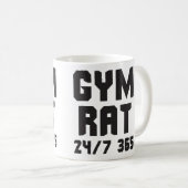 Mug Gym Rat - 24/7 365 - Bodybuilding (Devant droit)