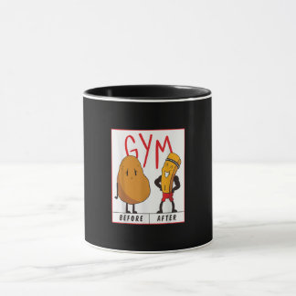 Mug Gymnase De Pomme De Terre Drôle Avant Après L'Exer