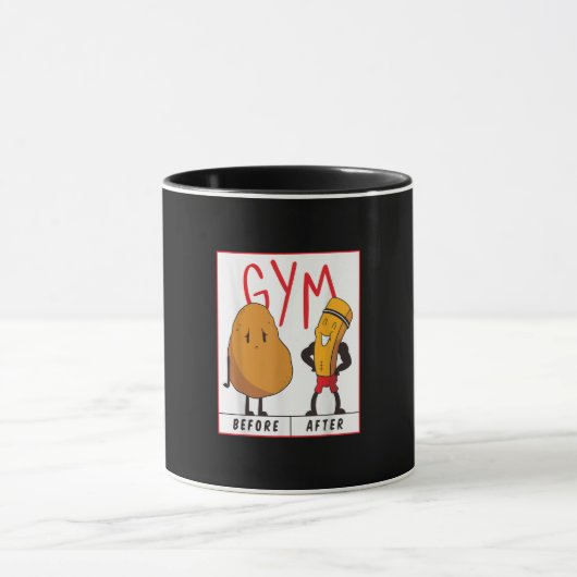 Mug Gymnase De Pomme De Terre Drôle Avant Après L'Exer (Centre)