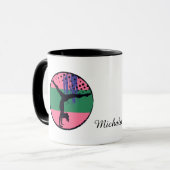 Mug Gymnaste Art rose Abstrait Personnalisé (Devant gauche)