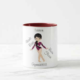 Mug Gymnastique Cheveux noirs, Yeux marron, Lion burgu