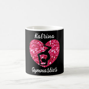 Mug Gymnastique noir et rose chaud Personnalisé