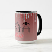Mug Gymnastique rouge et argent Parties scintillant Om (Devant droit)
