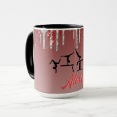 Mug Gymnastique rouge et argent Parties scintillant Om (Devant gauche)