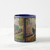 Mug Gypsy Vanner cheval Irish Caravan wagon bleu (Centre)