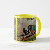 Mug Gypsy Vanner cheval Irish Caravan wagon jaune (Devant droit)