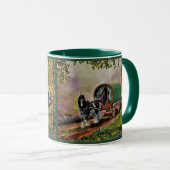 Mug Gypsy Vanner cheval irlandais Caravan wagon vert (Devant droit)