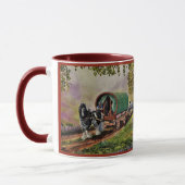 Mug Gypsy Vanner cheval irlandais caravane wagon rouge (Gauche)