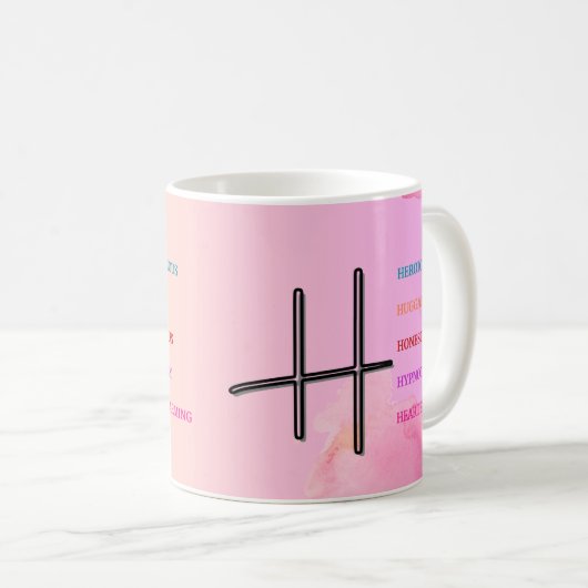 Mug "H" initial (11oz) (Devant droit)
