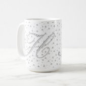 Mug H Monogramme initial Diamants blancs Imprimer (Devant gauche)