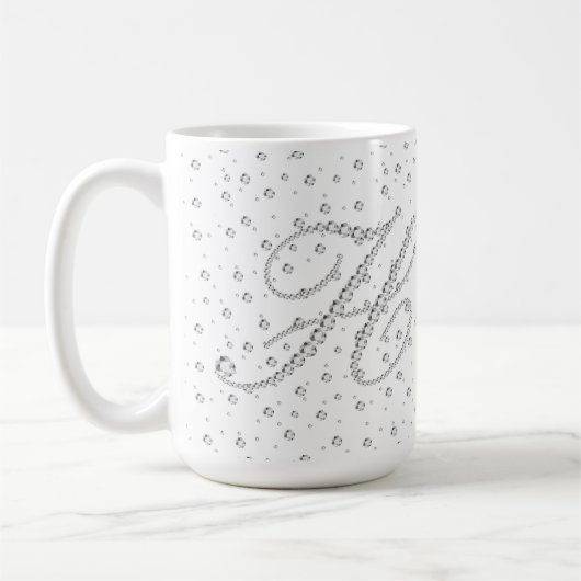 Mug H Monogramme initial Diamants blancs Imprimer (Gauche)