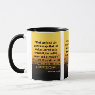Mug Habakkuk 2:18 KJV Bible Verse Pic Deux Tons