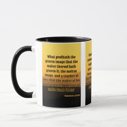 Mug Habakkuk 2:18 KJV Bible Verse Pic Deux Tons (Gauche)