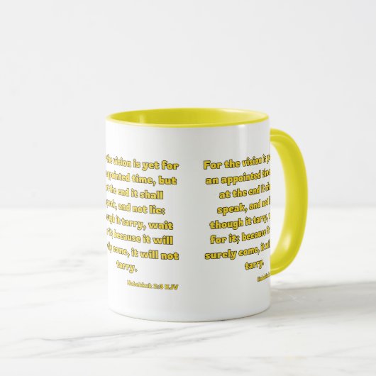 Mug Habakkuk 2:3 KJV Bible Verse Deux Tons (Devant droit)