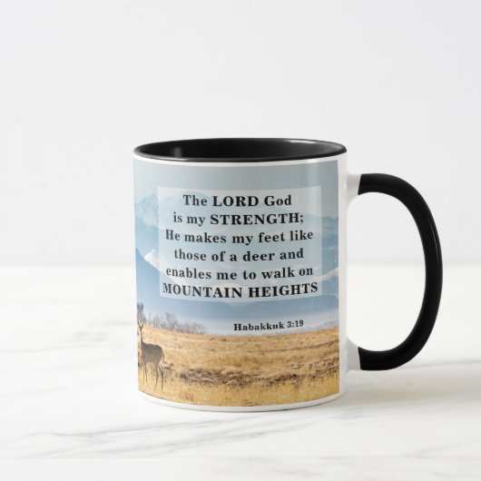 Mug Habakkuk 3:19 L'Éternel Dieu est ma Bible FORTE (Droite)