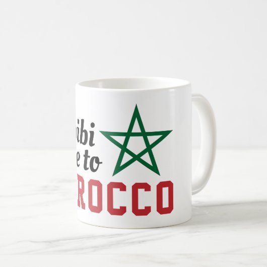 Mug Habibi Venez Au Maroc Drapeau Rouge Vert Étoile (Devant droit)