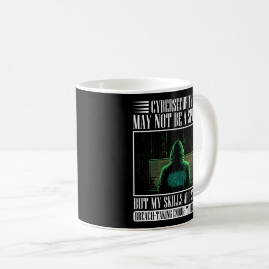 Mug Hacker Blanc Pour Le Cyber-Guerrier Et Hacker Éthi (Devant droit)