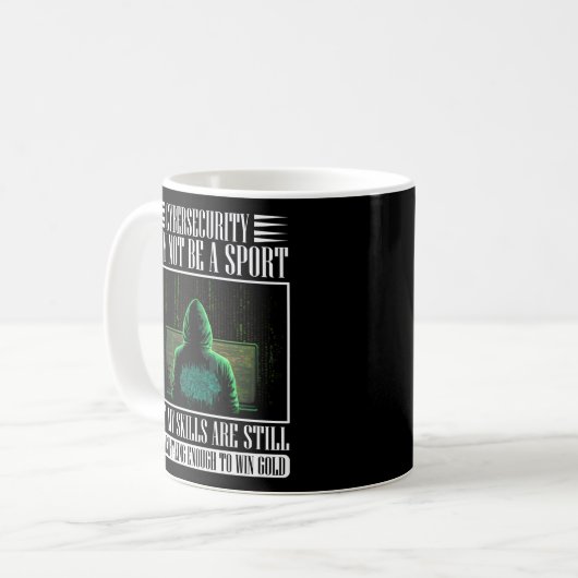 Mug Hacker Blanc Pour Le Cyber-Guerrier Et Hacker Éthi (Devant gauche)