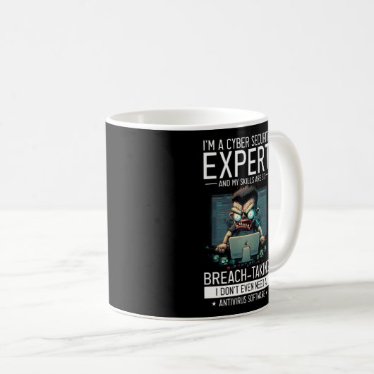 Mug Hacker Blanc Pour Le Cyber-Guerrier Et Hacker Éthi (Devant droit)