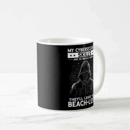 Mug Hacker Blanc Pour Le Cyber-Guerrier Et Hacker Éthi (Devant droit)