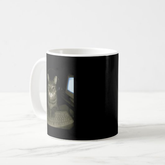 Mug Hacker Cat Meme Funny Computer Cat Kitten Gamer Ca (Devant gauche)