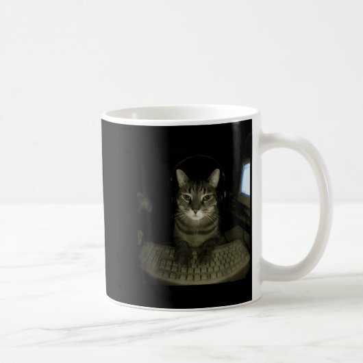 Mug Hacker Cat Meme Funny Computer Cat Kitten Gamer Ca (Droite)