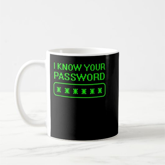 Mug Hacker Outfit Cybersecurity I Know Your Password S (Gauche)