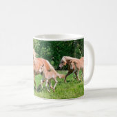 Mug Haflinger Horses with mignon Foals Run Funny Photo (Devant droit)
