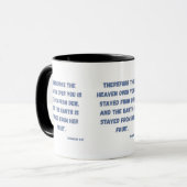 Mug Haggai 1:10 KJV Bible Verse Dévotion chrétienne (Devant gauche)